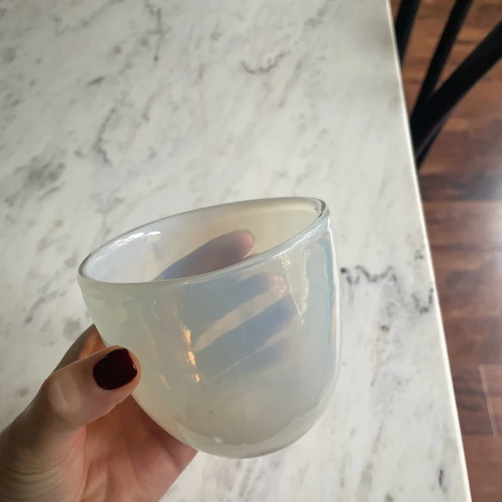 West Elm Iridescent Milky Glass Votive Holder